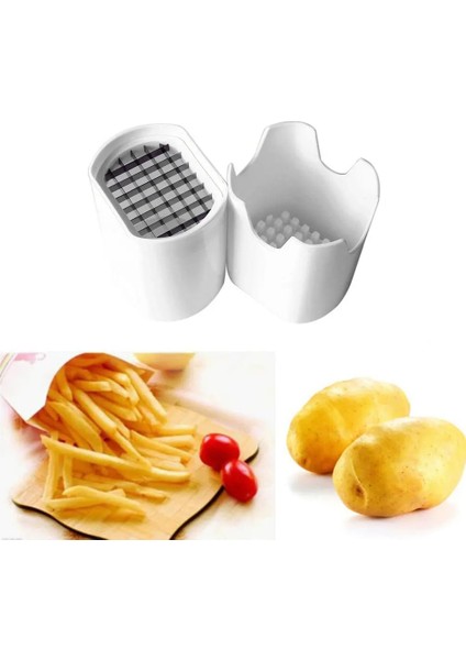 Patates Dilimleme Patates Kızartması Kesici Yapma Aracı Patates Talaşı Kesme Kutusu Pres Kesici Fincan Plastik Dilimleme Doğrayıcı Cips Mutfak Aracı (Yurt Dışından)