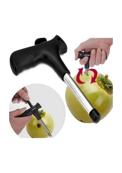 Hindistan Cevizi Açacağı Aracı Siyah Coco Su Yumruk Dokunun Matkap Saman Açık Delik Kesim Hediye Meyve Açacakları Araçları Mutfak Aletleri (Yurt Dışından) modelleri