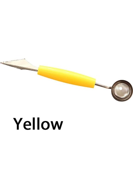 Sarı Stil Çift Kafalı Paslanmaz Çelik Kaşık Ev Mutfak Aksesuarları Oyma Bıçağı Meyve Karpuz Dondurma Baller Kepçe (Yurt Dışından)