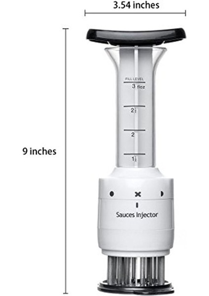 Siyah Stil Paslanmaz Çelik Iğne ile 2'si 1 Arada Profesyonel Et Tenderizer Marinade Enjektör Barbekü Et Biftek Sığır Sosu Tenderizer (Yurt Dışından)