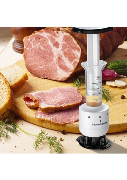 Siyah Stil Paslanmaz Çelik Iğne ile 2'si 1 Arada Profesyonel Et Tenderizer Marinade Enjektör Barbekü Et Biftek Sığır Sosu Tenderizer (Yurt Dışından)