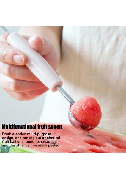 Sarı Stil Çift Kafalı Paslanmaz Çelik Kaşık Ev Mutfak Aksesuarları Oyma Bıçağı Meyve Karpuz Dondurma Baller Kepçe (Yurt Dışından) modelleri