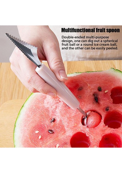 Sarı Stil Çift Kafalı Paslanmaz Çelik Kaşık Ev Mutfak Aksesuarları Oyma Bıçağı Meyve Karpuz Dondurma Baller Kepçe (Yurt Dışından) fırsatları