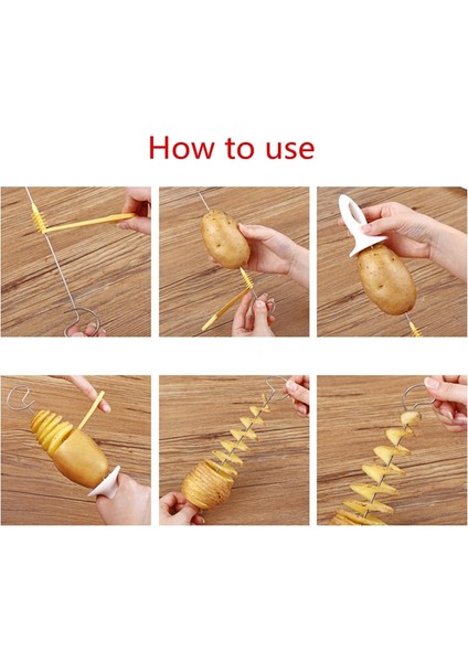 HH4320 Stili 1 Takım Patates Spiral Kesici Salatalık Dilimleme Mutfak Aksesuarları Sebze Spiralizer Spiral Patates Kesici Dilimleme Mutfak Aletleri (Yurt Dışından) fiyatları