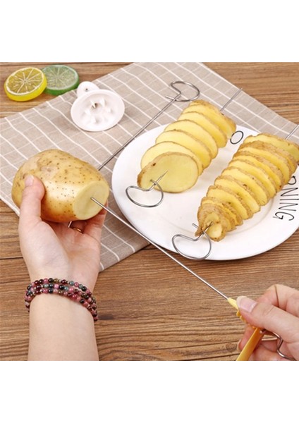 HH4320 Stili 1 Takım Patates Spiral Kesici Salatalık Dilimleme Mutfak Aksesuarları Sebze Spiralizer Spiral Patates Kesici Dilimleme Mutfak Aletleri (Yurt Dışından) fırsatları