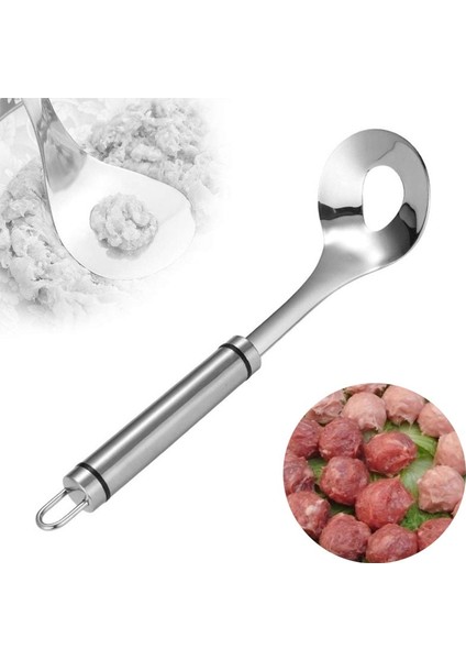 Paslanmaz Çelik Yapışmaz Köfte Kaşık Makinesi Sıkma Mutfak Aracı Topu Kalıp Kaşık Mutfak Gadget Et Araçları (Yurt Dışından)