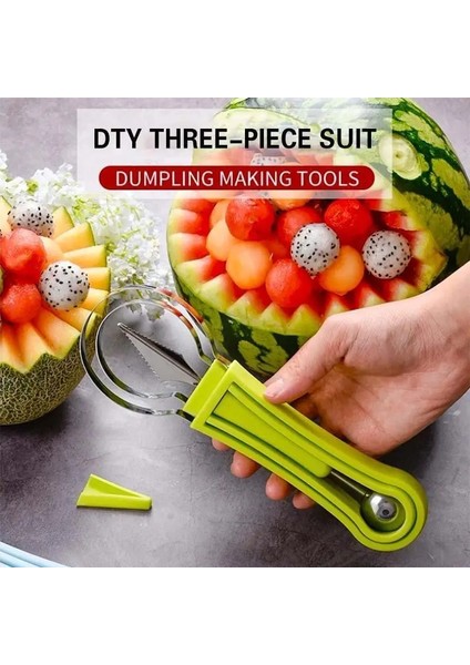 C Stili Meyve ve Sebze Araçları 4 1 Karpuz Dilimleme Kesici Dondurma Kaşık Meyve Oyma Bıçağı Hamuru Ayırıcı Mutfak Aksesuarları (Yurt Dışından) fırsatları