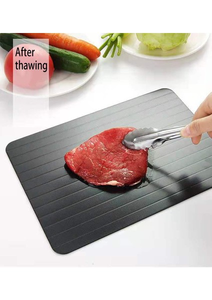 29.5X20.3X0.2CM Stili Hızlı Buz Çözme Tepsisi Çözülme Gıda Et Eritme Meyve Deniz Balığı Hızlı Buz Çözme Plakası Tahta Tepsi Mutfak Gadget Aracı (Yurt Dışından)