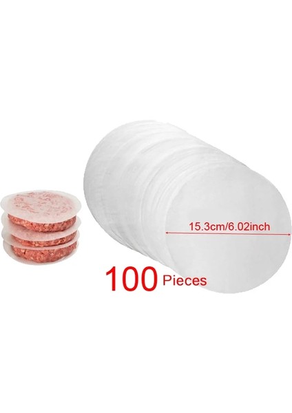15.3cm 100 Adet Kağıt Stili Alüminyum Alaşımlı Hamburger Pres Aracı Et Makinesi Sığır Makineleri Kalıp Burger Araçları Zeka Yağlı Kağıt (Yurt Dışından)