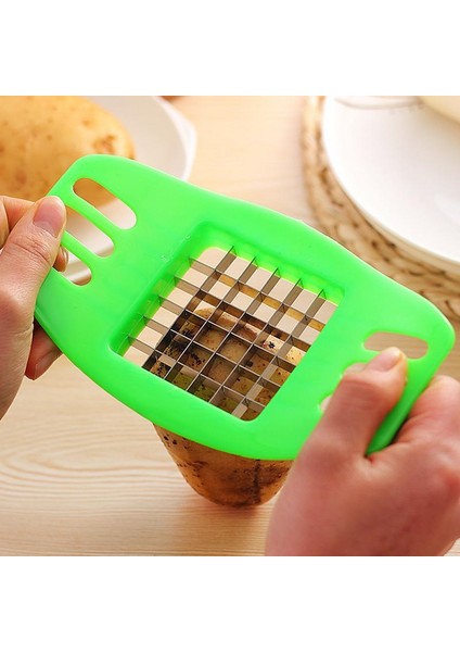 Rastgele Renk Stili 1 Adet Patates Kızartması Kesici Paslanmaz Çelik Kesici Meyve Dilimleme Chopper Parçalayıcı Aracı Havuç Sebze Dilimleme Chopper Cips Yapımı (Yurt Dışından)