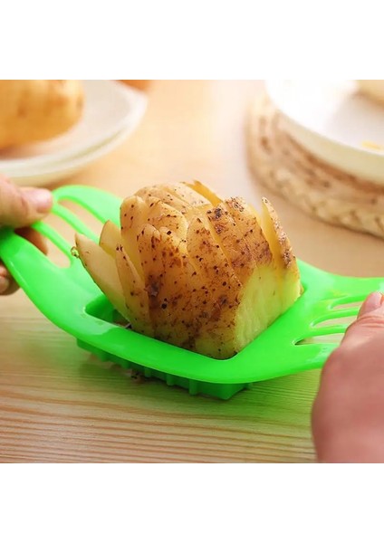 Rastgele Renk Stili 1 Adet Patates Kızartması Kesici Paslanmaz Çelik Kesici Meyve Dilimleme Chopper Parçalayıcı Aracı Havuç Sebze Dilimleme Chopper Cips Yapımı (Yurt Dışından)