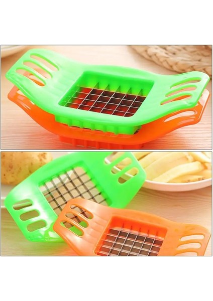 Rastgele Renk Stili 1 Adet Patates Kızartması Kesici Paslanmaz Çelik Kesici Meyve Dilimleme Chopper Parçalayıcı Aracı Havuç Sebze Dilimleme Chopper Cips Yapımı (Yurt Dışından)