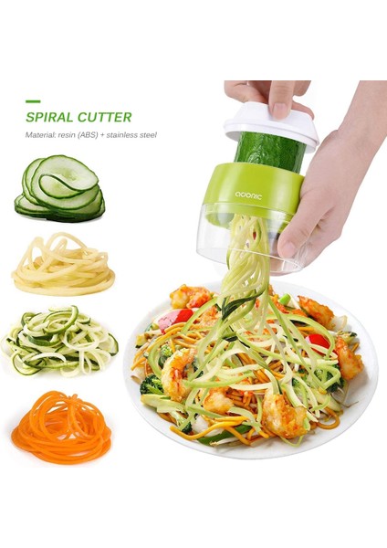 El Havuç Patates Salatalık Spiral Rende Kesici Sebze Meyve Dilimleme Aracı Salatalık Soyma Bıçağı Kesme Makinesi (Yurt Dışından)