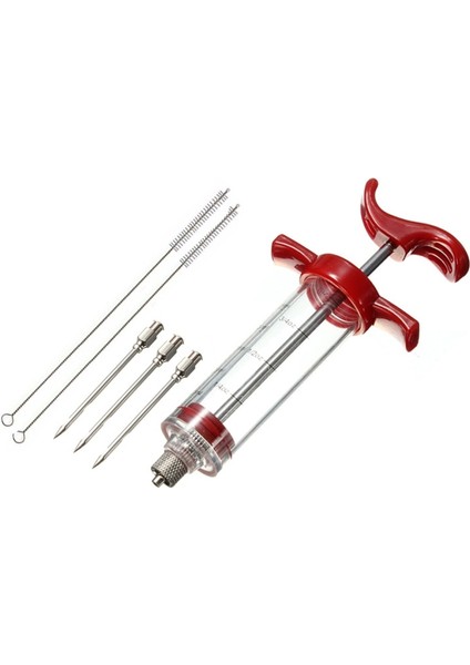 3 Iğne 2 Fırça Stili Gıda Sınıfı Pp Paslanmaz Çelik Iğneler Baharat Şırınga Seti Barbekü Et Lezzet Enjektör Kithen Sos Marinade Şırınga Aksesuarı (Yurt Dışından)