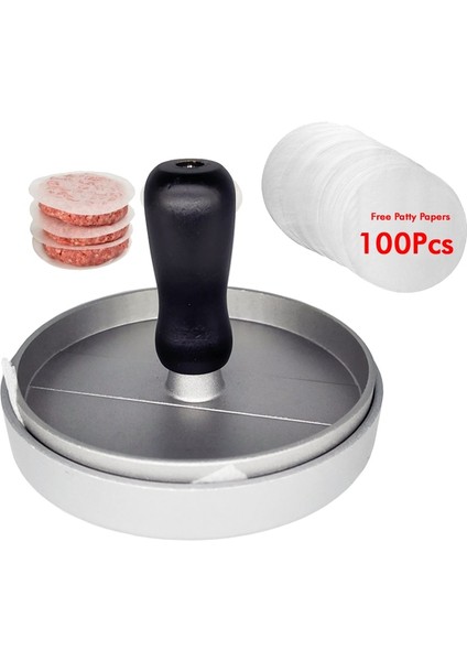 D 100KAĞIT Stiline Basın Alüminyum Alaşımlı Hamburger Pres Aracı Et Makinesi Sığır Makineleri Kalıp Burger Araçları Zeka Yağlı Kağıt (Yurt Dışından)