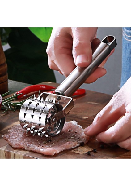 Gösteri Tarzı Olarak Xs Beden Paslanmaz Çelik Dana Biftek Et Yumuşatıcı Rulo Faydalı Et Tenderizer Et Gevşek Rulo Pounder Mutfak Pişirme Araçları (Yurt Dışından)