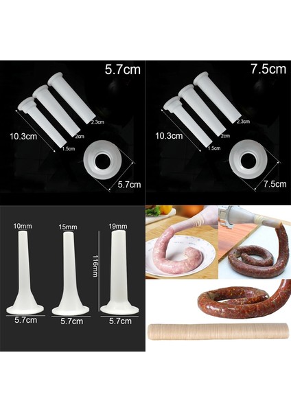 Spiral x 3 Adet Tarzı Kıyma Makinesi Et Dolum Huni Tüpü Sosis Muhafaza Dolguları Sosis Tüpleri 5#8#10#22#32# Sosis Öğütücü Kanatlı Alet Seti (Yurt Dışından)