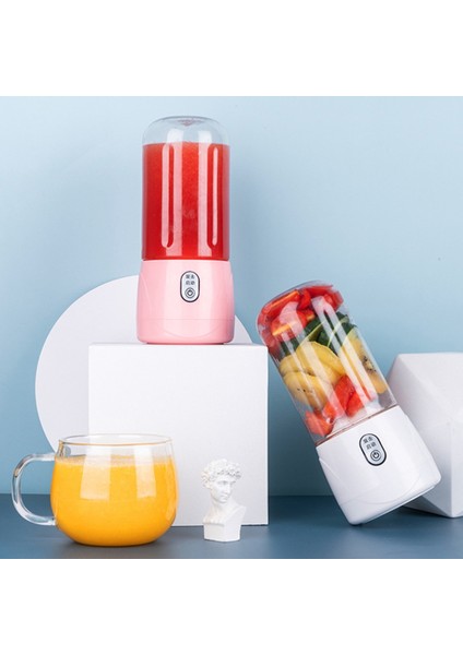 Beyaz 6 Bıçaklı Stil 400ML -Blade USB Şarj Edilebilir Taşınabilir Elektrikli Sıkacağı Şişe Meyve Blender Mikser Abs Hızlı Blender Meyve Suyu Fincan Mutfak Robotu (Yurt Dışından) fiyatları