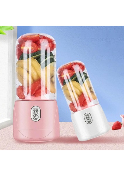 Beyaz 6 Bıçaklı Stil 400ML -Blade USB Şarj Edilebilir Taşınabilir Elektrikli Sıkacağı Şişe Meyve Blender Mikser Abs Hızlı Blender Meyve Suyu Fincan Mutfak Robotu (Yurt Dışından) fırsatları