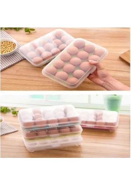 Pembe Tarzı 15 Yumurtalık Buzdolabı Kabı Mutfak Depolama Katlanabilir Ev Kutusu Plastik (Yurt Dışından) indirimleri