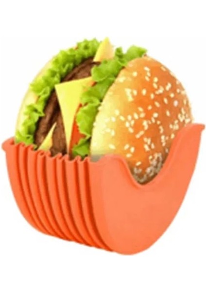 Turuncu Tarzı Burger Tutucular Yeniden Kullanılabilir Kirli Olmayan Eller Silika Jel Sandviç Tutucu Kutusu Sığır Presi Patty Eritilmiş Hamburger Çörek Kabuğu Mutfak Aracı (Yurt Dışından)