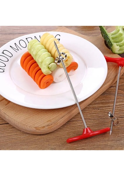 Yeşil Stil Sebze Spiral Bıçağı Patates Havuç Salatalık Doğrayıcı Kolay Spiral Vidalı Patates Kesici Spiralizer Mutfak Aksesuarları Aletleri (Yurt Dışından) fırsatları