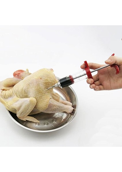 Paslanmaz Çelik Baharat Şırınga Marinade Enjektör Lezzet Şırınga Pişirme Et Kümes Hayvanları Hindi Tavuk Mutfak Barbekü Aracı (Yurt Dışından)