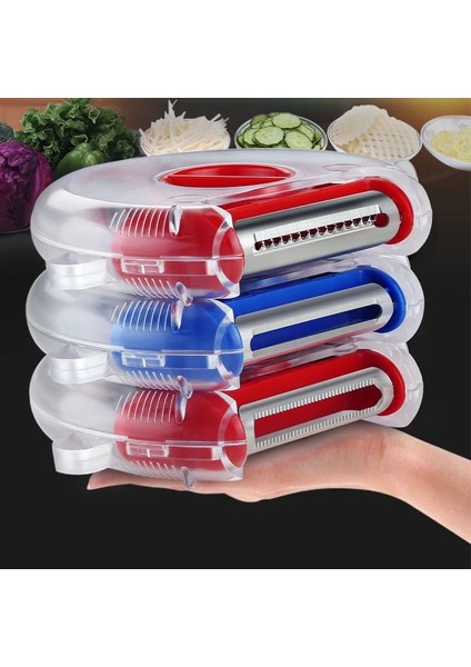 Kırmızı Stil Magic Trio Soyucu Dilimleme Parçalayıcı Soyucu Julienne Kesici Çok Paslanmaz Çelik Bıçak Rende Zesters Mutfak Aksesuarları (Yurt Dışından) modelleri