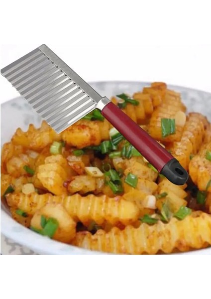Siyah ve Kırmızı Rastgele Stil Patates Kızartma Kesici Paslanmaz Çelik Mutfak Aksesuarları Dalga Bıçağı Doğrayıcı Tırtıklı Bıçak Havuç Dilimleme (Yurt Dışından) indirimleri
