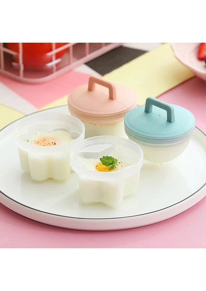 4 Adet Yeşil Stil Set Sevimli Yumurta Kazanı Plastik Yumurta Avcısı Seti Mutfak Yumurta Pişirici Araçları Kapaklı Yumurta Kalıbı Formu Fırçalı Gözleme Makinesi (Yurt Dışından)