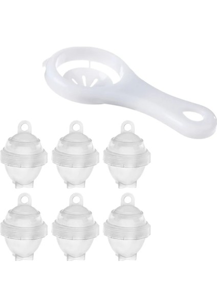 7 Adet Set Stili Et Plastik Yumurta Pişirici Sert Kaynatma Yumurta Pişirici Kabuklar Olmadan Taşınabilir Yumurta Ayırıcı Vapur Çok Fonksiyonlu Yumurta Cutte Araçları (Yurt Dışından)
