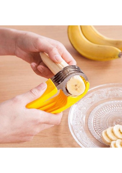 1 Adet Sarı Stil Mutfak Aksesuarları Muz Dilimleme Meyve Sebze Sosis Dilimleme Paslanmaz Çelik Muz Kesici Salata Sundaes Araçları Pişirme Araçları (Yurt Dışından) fırsatları