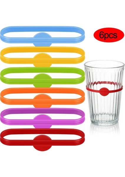 6 Adet Tarzı Silikon Şarap Bardağı Cam Işaretleyiciler Parti Kadeh Şarap Içme Kupası Ev Bar Mutfak Aracı Aksesuarları Için Işaretleme Etiketleri (Yurt Dışından)