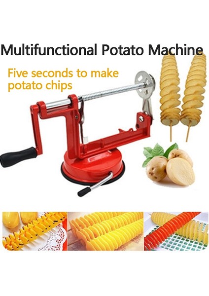 Dilimleme Makinesi Stili Twister Tornado Patates Spira Dilimleme Sebze Meyve Salatalık Manuel Patates Kulesi Spiral Dize Kesici Cips Mutfak Aksesuarları (Yurt Dışından) fiyatları