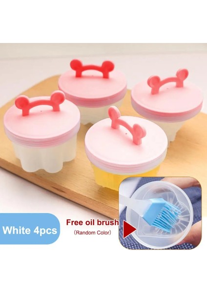 Pembe Tarzı Set Sevimli Yumurta Kazanı Plastik Yumurta Avcısı Seti Mutfak Yumurta Pişirici Araçları Kapaklı Yumurta Kalıbı Formu Fırçalı Gözleme Makinesi (Yurt Dışından)