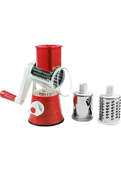 Kırmızı Stil Çok Fonksiyonlu Döner Sebze Rendesi, Sebze Kesici, Meyve Makinesi, Patates Kesici, Mutfak Doğrayıcı Gadget (Yurt Dışından)