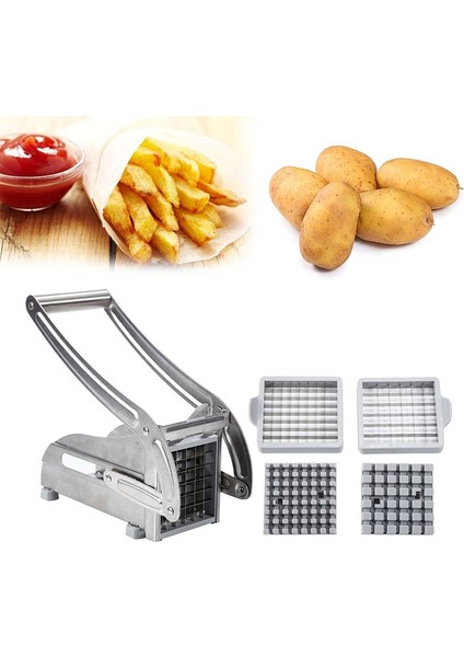 No.1 Tarzı Manuel Patates Kesici Patates Kızartması Dilimleme Paslanmaz Çelik Patates Cipsi Makinesi Doğrayıcı Dicer Kesme Makinesi Mutfak Aksesuarları (Yurt Dışından)