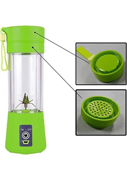 Yeşil Stil Taşınabilir Blender Karıştırma 380ML Plastik Smoothie Shakes Blender Extractor Mode USB Şarj Edilebilir Otomatik Meyve Sıkacağı Kupası (Yurt Dışından) modelleri