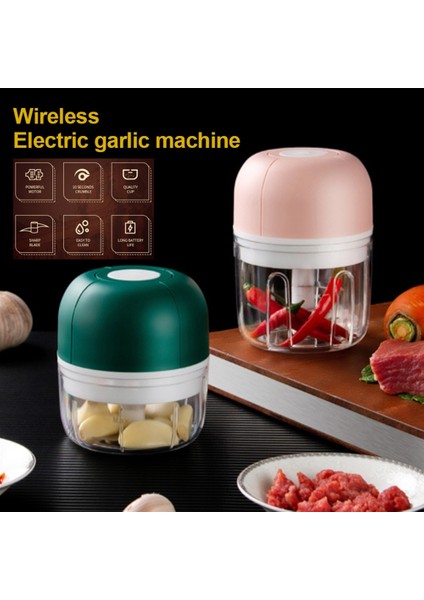 Pembe L Tarzı ml Mini USB Kablosuz Elektrikli Sarımsak Ezici Sağlam Pres Kıyma Biber Sebze Kıyma Makinesi Gıda Doğrayıcı Mutfak Aletleri (Yurt Dışından) fiyatları