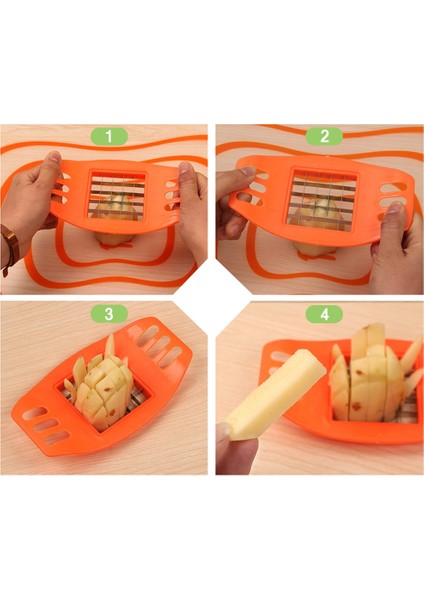 Otato Cips Kesici Paslanmaz Çelik Sebze Kare Dilimleme Kesme Cihazı Kesilmiş Patates Kızartması Mutfak Aleti Patates Kızartması Kesiciler Meyve (Yurt Dışından) fiyatları