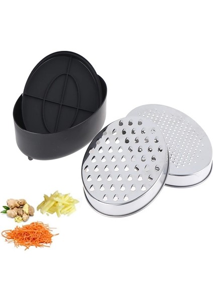 Black Slicer Cheese Grater Vegetables Stainless Steel Oval Box Container Grater (Yurt Dışından)