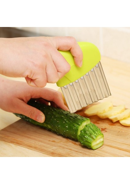 Yeşil Stil Dalga Soğan Patates Dilimleme Kesici Buruşuk Patates Kızartması Salata Oluklu Kesme Doğranmış Patates Dilimleri Bıçak Mutfak Aletleri (Yurt Dışından) fiyatları