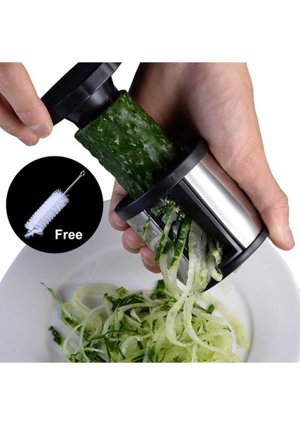 Lmetjma Manuel Spiralizer Sebze Dilimleme Paslanmaz Çelik Sebze Dilimleme Kesici Sebze Spiral Kesici Zoodle Maker KC0110 (Yurt Dışından)