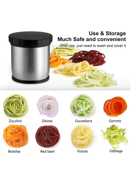 Lmetjma Manuel Spiralizer Sebze Dilimleme Paslanmaz Çelik Sebze Dilimleme Kesici Sebze Spiral Kesici Zoodle Maker KC0110 (Yurt Dışından) fiyatları