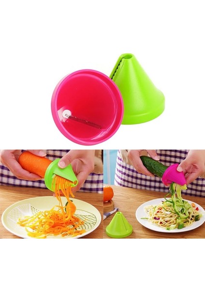 Kırmızı Stil Mutfak Gereçleri Sebze Meyve Çok Fonksiyonlu Spiral Parçalayıcı Soyucu Manuel Patates Havuç Turp Döner Parçalayıcı Rende (Yurt Dışından) fırsatları