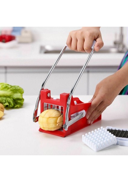 1 Kesici Kafa Stili Manuel Patates Kesici Patates Kızartması Dilimleme Paslanmaz Çelik Patates Cipsi Makinesi Salatalık Havuç Şerit Kesici Chopper Mutfak Gereçleri (Yurt Dışından) fiyatları