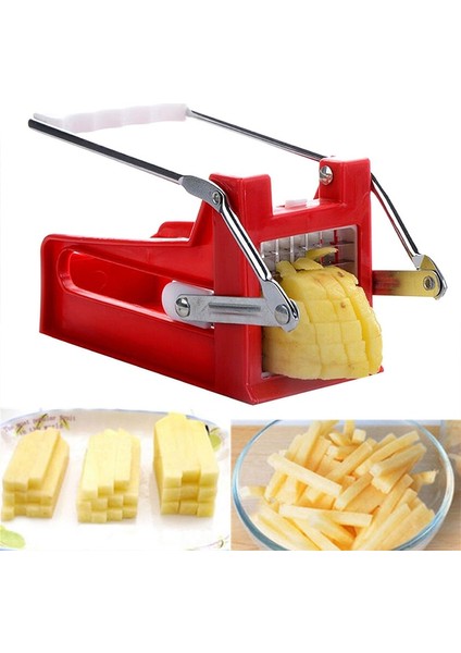 1 Kesici Kafa Stili Manuel Patates Kesici Patates Kızartması Dilimleme Paslanmaz Çelik Patates Cipsi Makinesi Salatalık Havuç Şerit Kesici Chopper Mutfak Gereçleri (Yurt Dışından) fırsatları