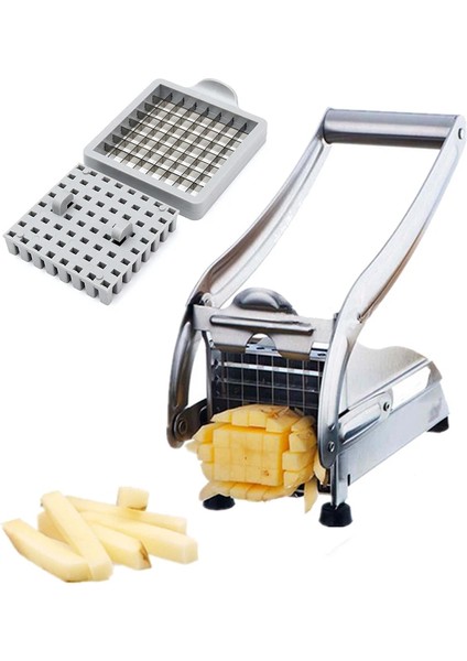 Patates Cipsi Şerit Dilimleme Kesici Doğrayıcı Makinesi Yapma Aracı Paslanmaz Çelik Sebze Dilimleme Kesici Patates Kızartması (Yurt Dışından)