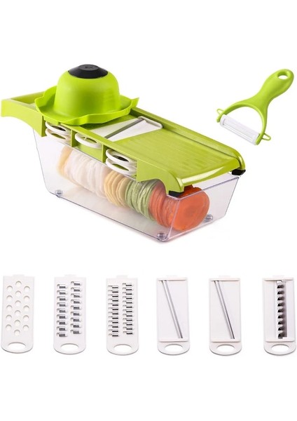 Yeşil C Stili Stili Oneup Sebze Meyve Dilimleme Rende Kesici Çok Fonksiyonlu Patates Soyucu Havuç Rendesi Drenaj Sepeti Yeni Mutfak Aracı Aksesuarları (Yurt Dışından)