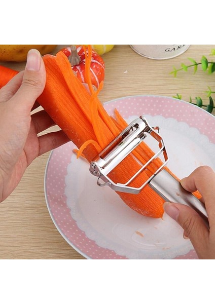 Gümüş Tarzı Paslanmaz Çelik Patates Salatalık Havuç Rende Soyucu Sebze Meyve Soyucu Çift Planya Rende Mutfak Gadget Yüksek (Yurt Dışından)